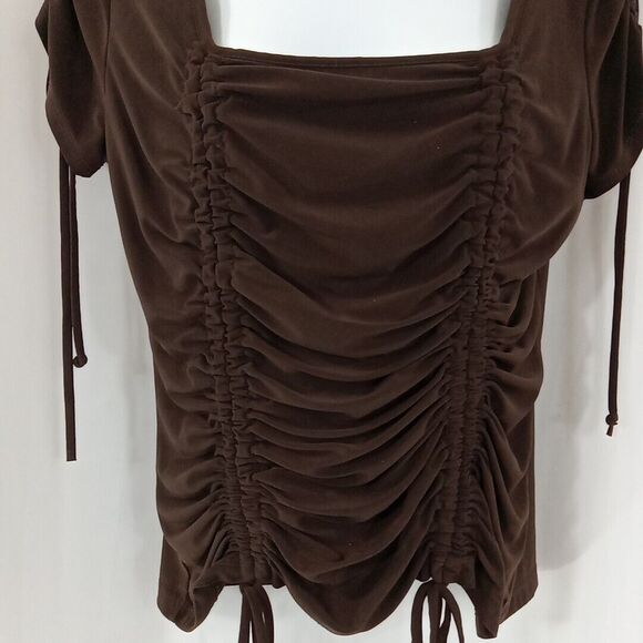 Sere Nade New York Shirt Women's Size Large Brown - Picture 2 of 10